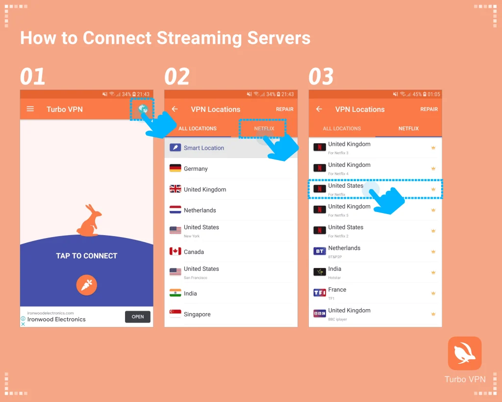 دانلود فیلترشکن خرگوش Turbo VPN با لینک مستقیم در 3 ثانیه 14 استفاده از فیلترشکن خرگوش Turbo VPN